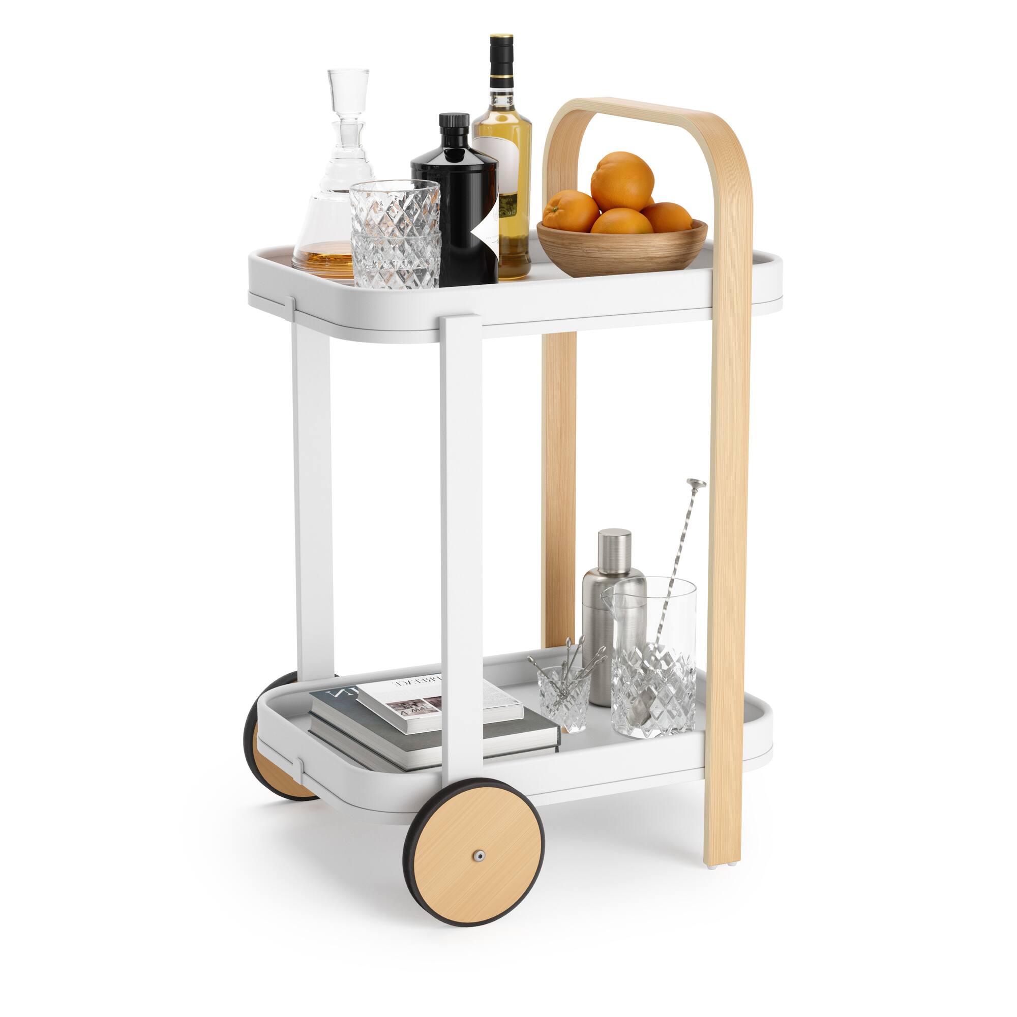 Umbra 21" x 32" White Bellwood Bar & Storage Cart
